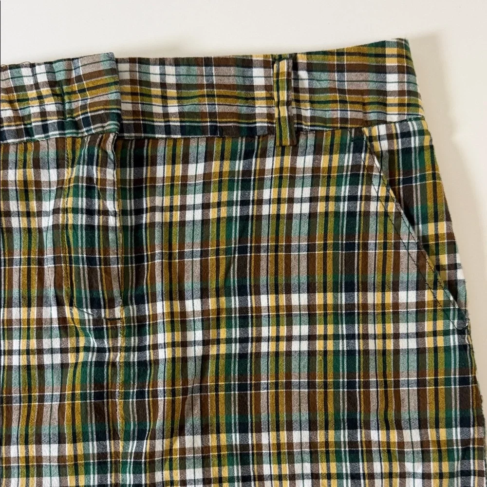 J. Crew Tartan Mini Skirt - Black,‎ Green, Yellow Y2K